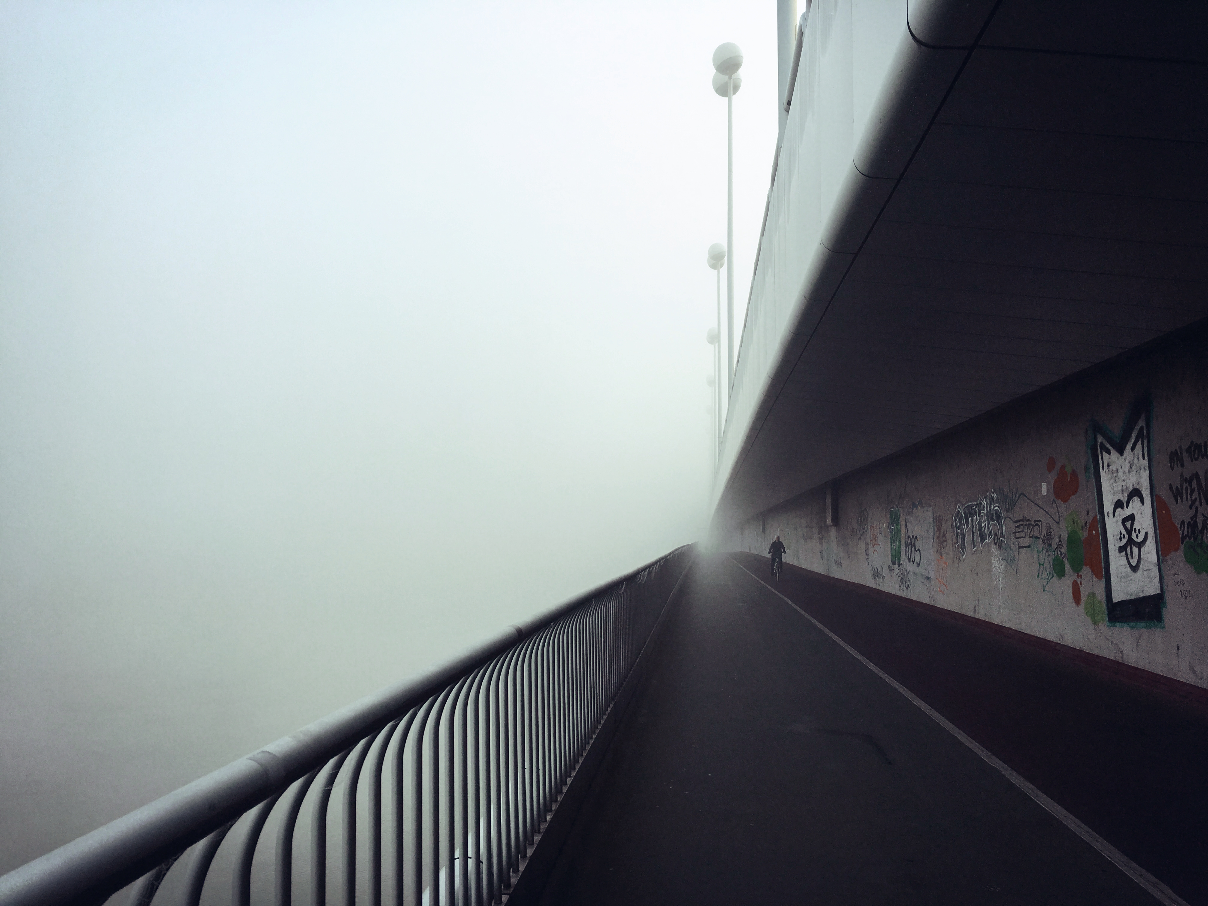 A bridge in Vienna, fogg surrounds everything